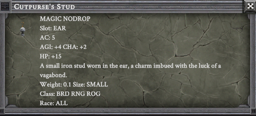 CUTPURSE'S STUD item card